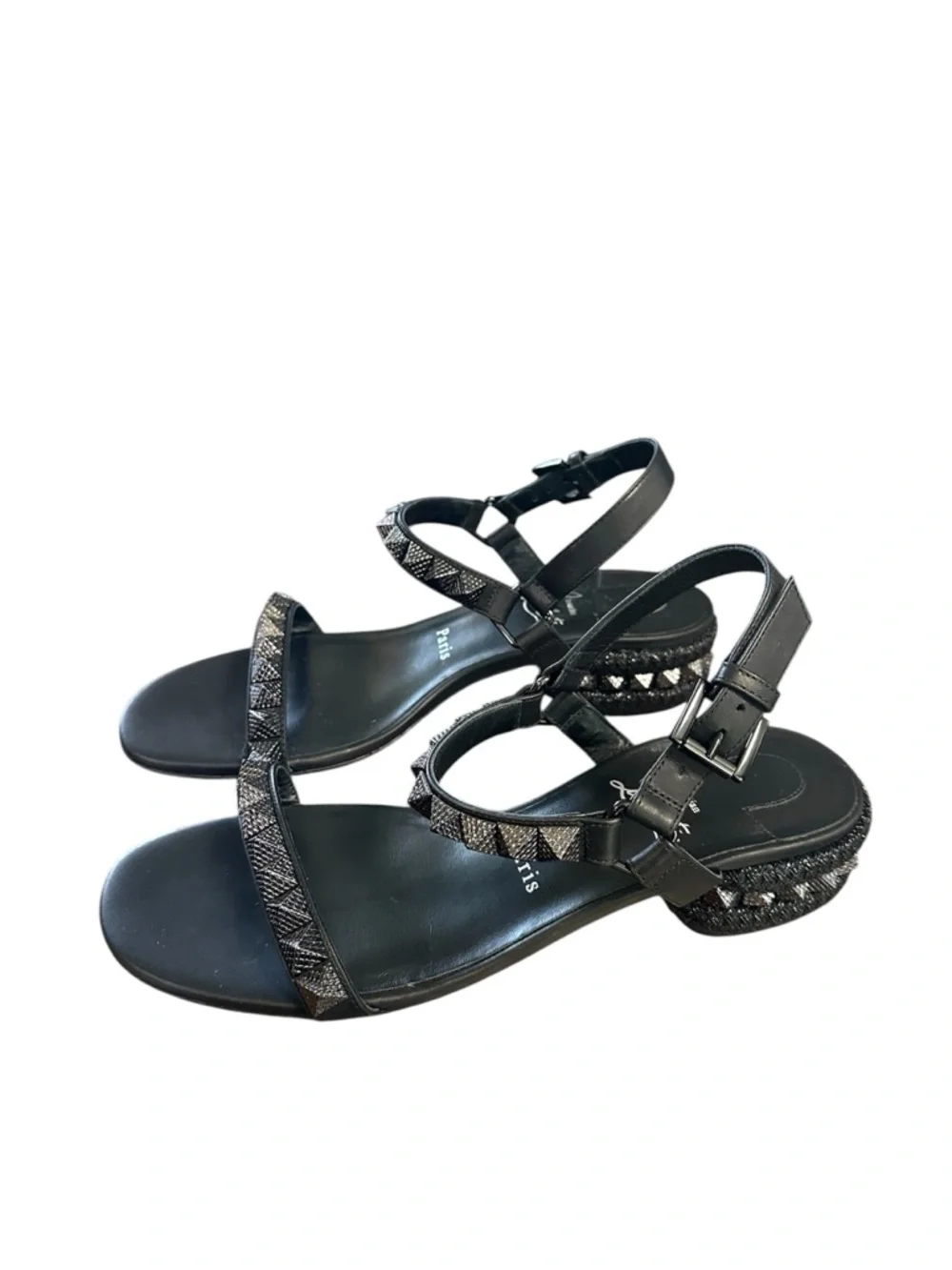 Christian Louboutin Pyrasand 30 leather sandals studded RETAIL 995 - Picture 4 of 9